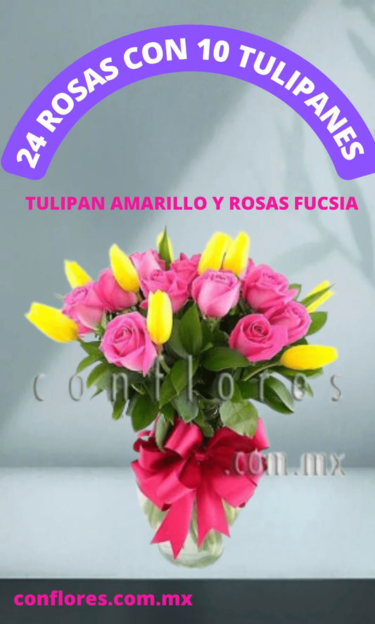 Regalos con Tulipanes CDMX Gold Aqua