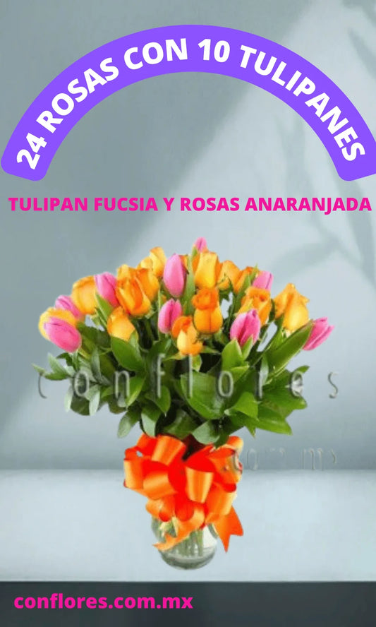 Tulipanes Fucsias Del Valle Sue–o en Abril
