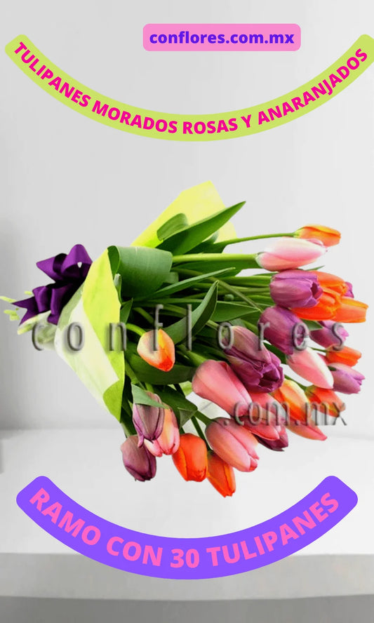 Arreglo Floral con Tulipanes La Fortuna