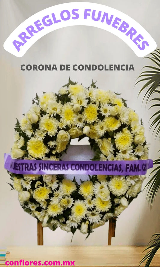 Corona Fœnebre con Rosas a Funeraria Gayosso FŽlix Cuevas
