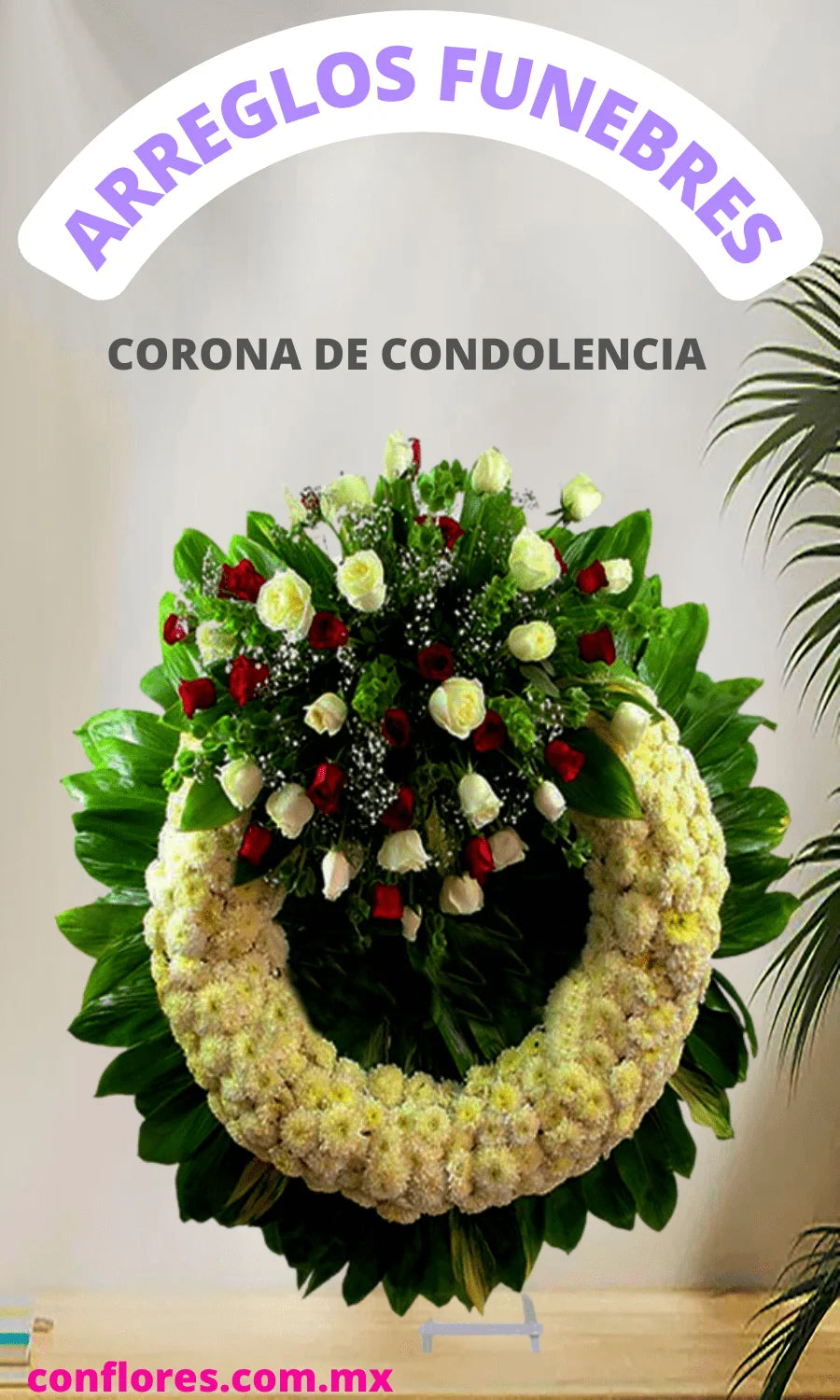 Corona para Funeral con Rosas