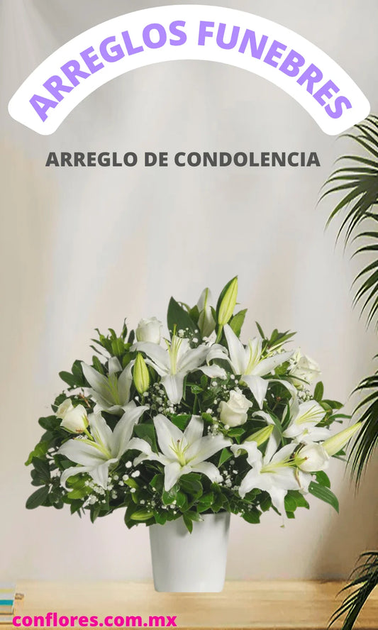 Arreglo para Funeral con lilies Blancos