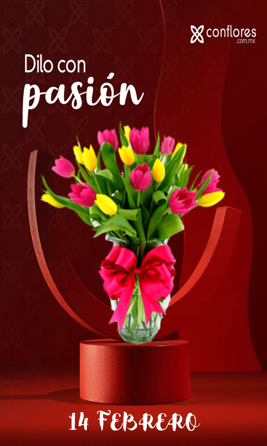 Envía Flores Tulipanes y El Amor 14 de Febrero