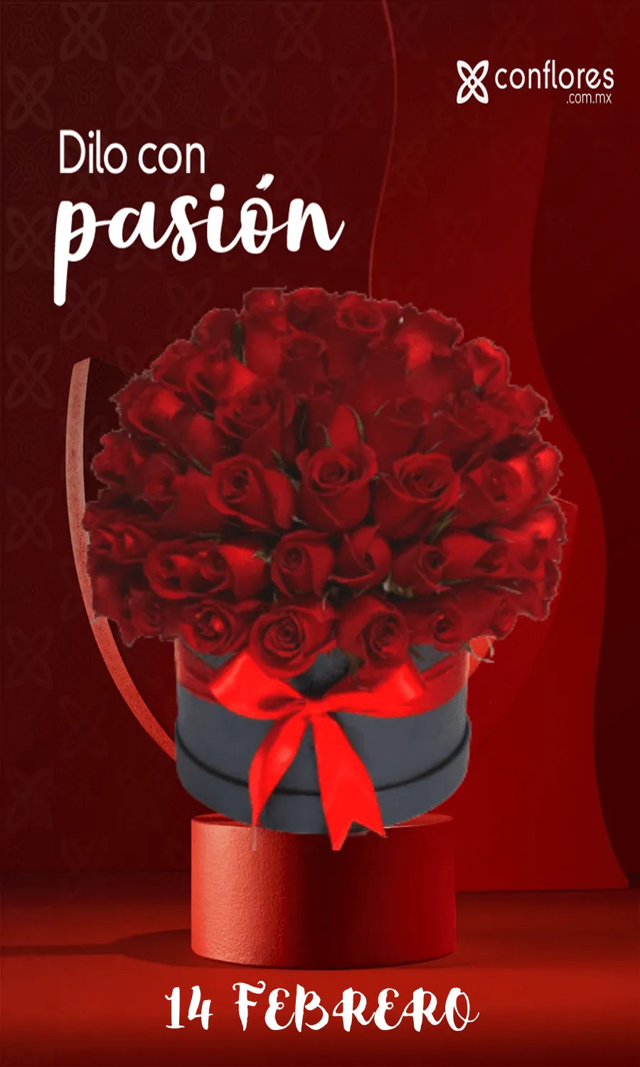 Arreglo Florales con Rosas Rojas Gran Hechizo 14 de Febrero