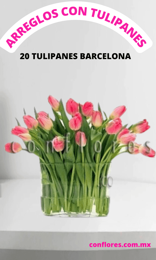Arreglos Florales con Tulipanes Rosa Deseos